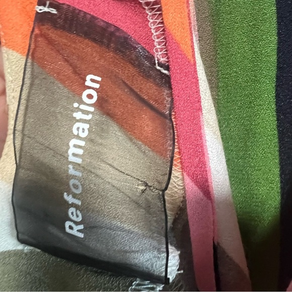 Reformation Jaxon Sunburst Colorful Striped
Open Back Midi Slip Dress - Picture 7 of 8